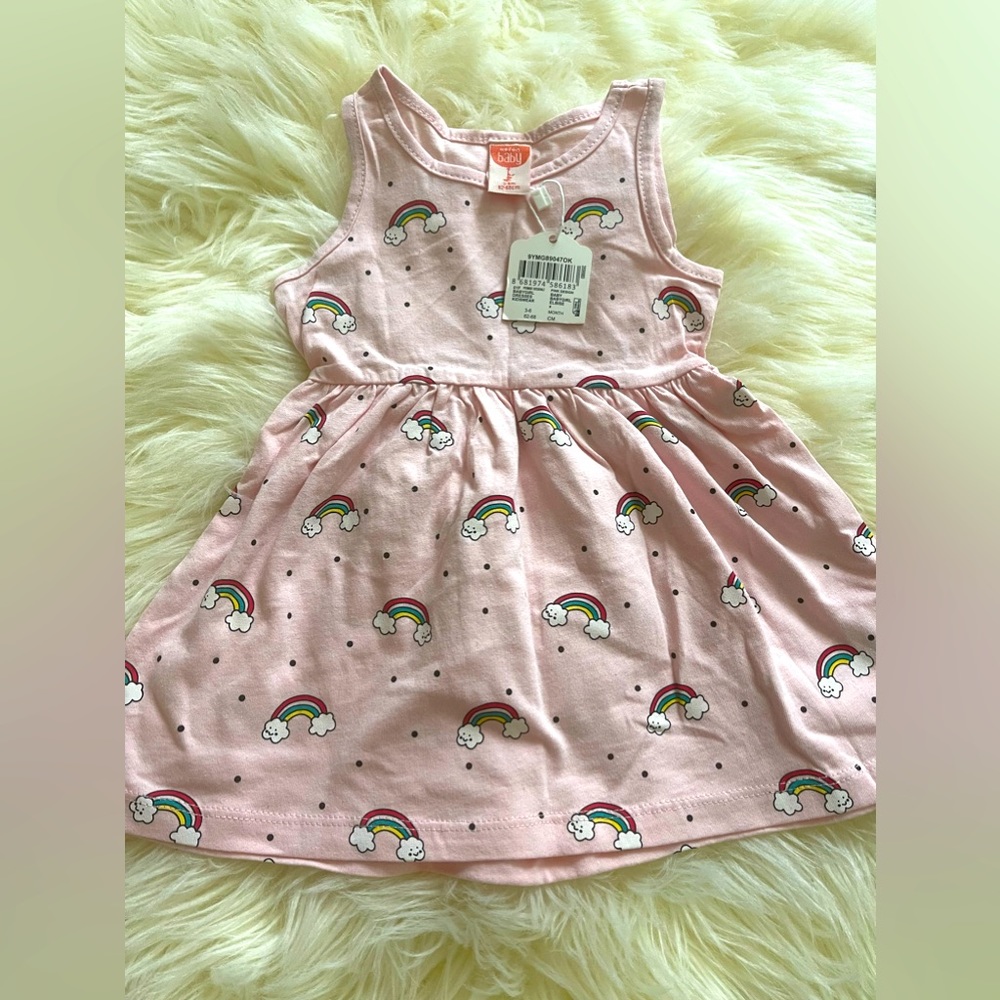 4 for 20) Pretty little rainbow dress. Size 3-6 months NWT 💯 cotton